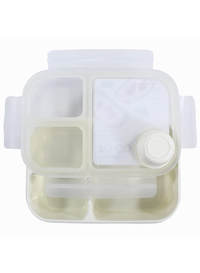 LOCK & LOCK Divided Lunch Box – 980ml & White - Image 3