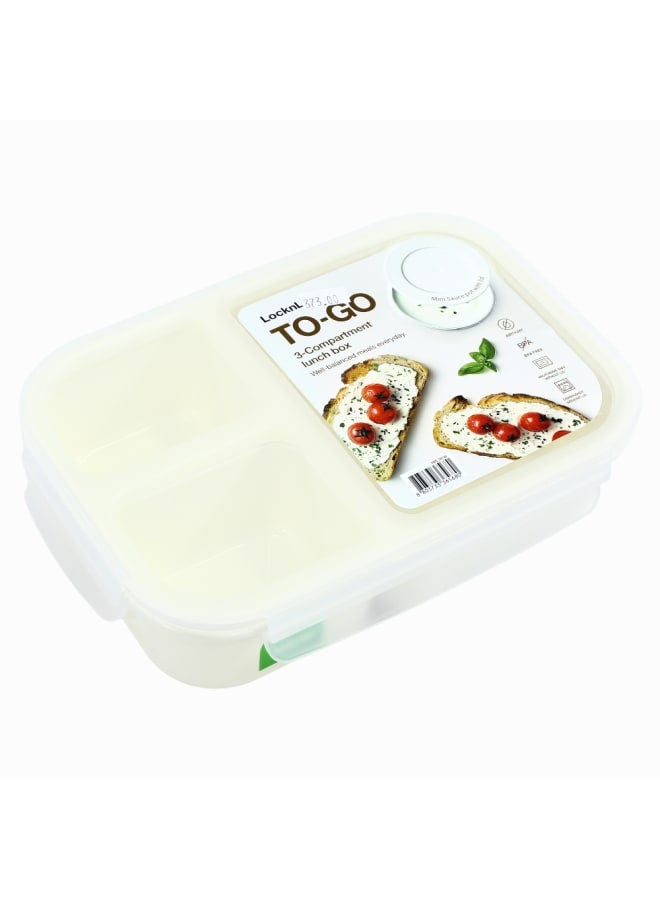 LOCK & LOCK Divided Lunch Box – 980ml & White - Image 1