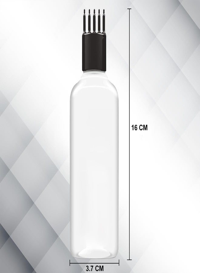 MADHYA Hair Root Comb Applicator Bottle For Applying Hair Oil Shampoo and Medicine, Reusable Oil Applicator Bottle For Scalp, 100ml Transparent Applicator Hair Root Bottle, Black Comb, Pack of 8 - Image 2