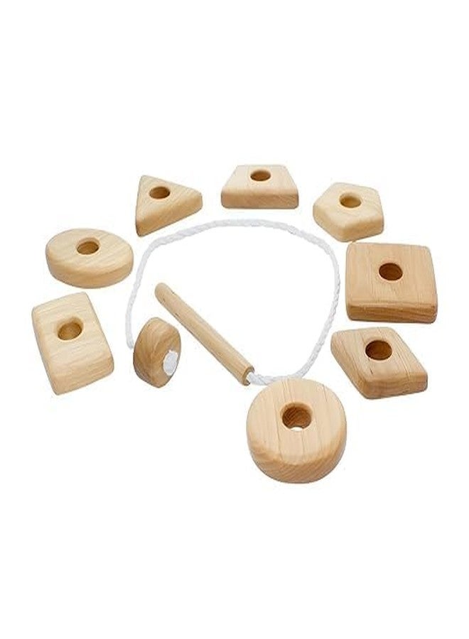 Keebori Wooden Lacing Toy for Toddlers - Montessori Threading Game & Fine Motor Skills Puzzle - Educational Travel Activity for Boys & Girls (Geometric) - Image 1