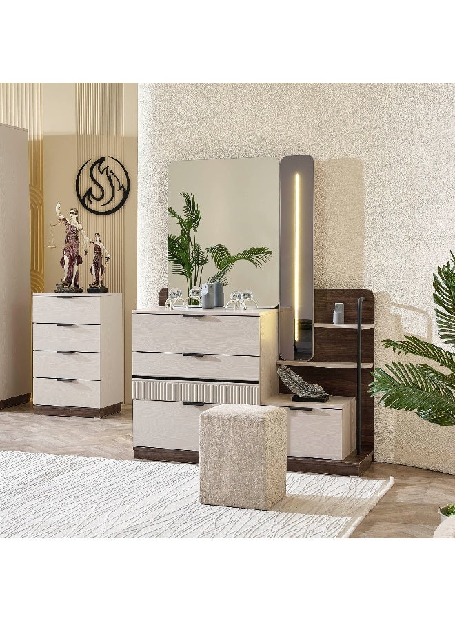 Home Box خزانة ليدز ذات 4 أدراج باللون الرمادي الفاتح - Image 4