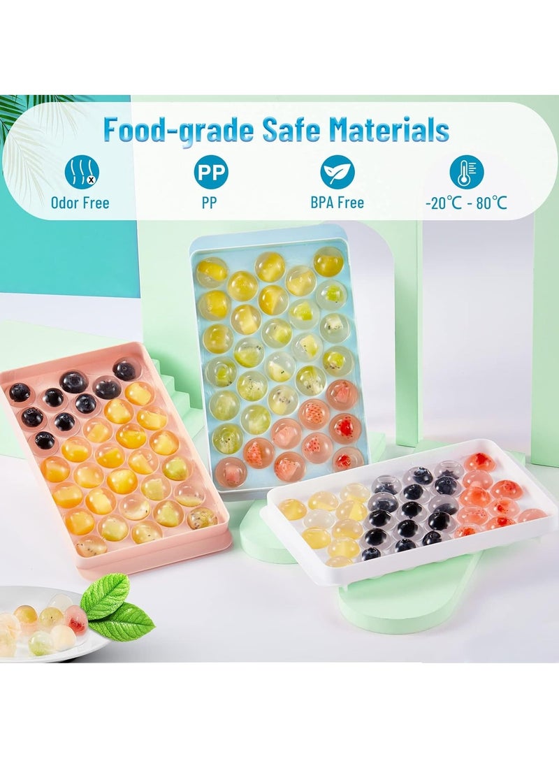 RATSAW - Round Ice Cube Tray with Lid Ice Ball Maker Mold for Freezer with Container Mini Circle Ice Cube Tray Making Sphere Ice Chilling Soda Pop Tea Coffee - Image 1