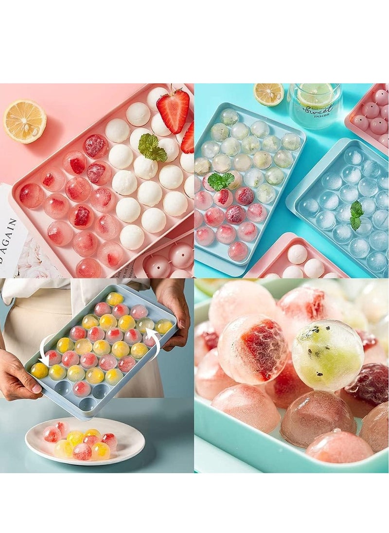 RATSAW - Round Ice Cube Tray with Lid Ice Ball Maker Mold for Freezer with Container Mini Circle Ice Cube Tray Making Sphere Ice Chilling Soda Pop Tea Coffee - Image 1