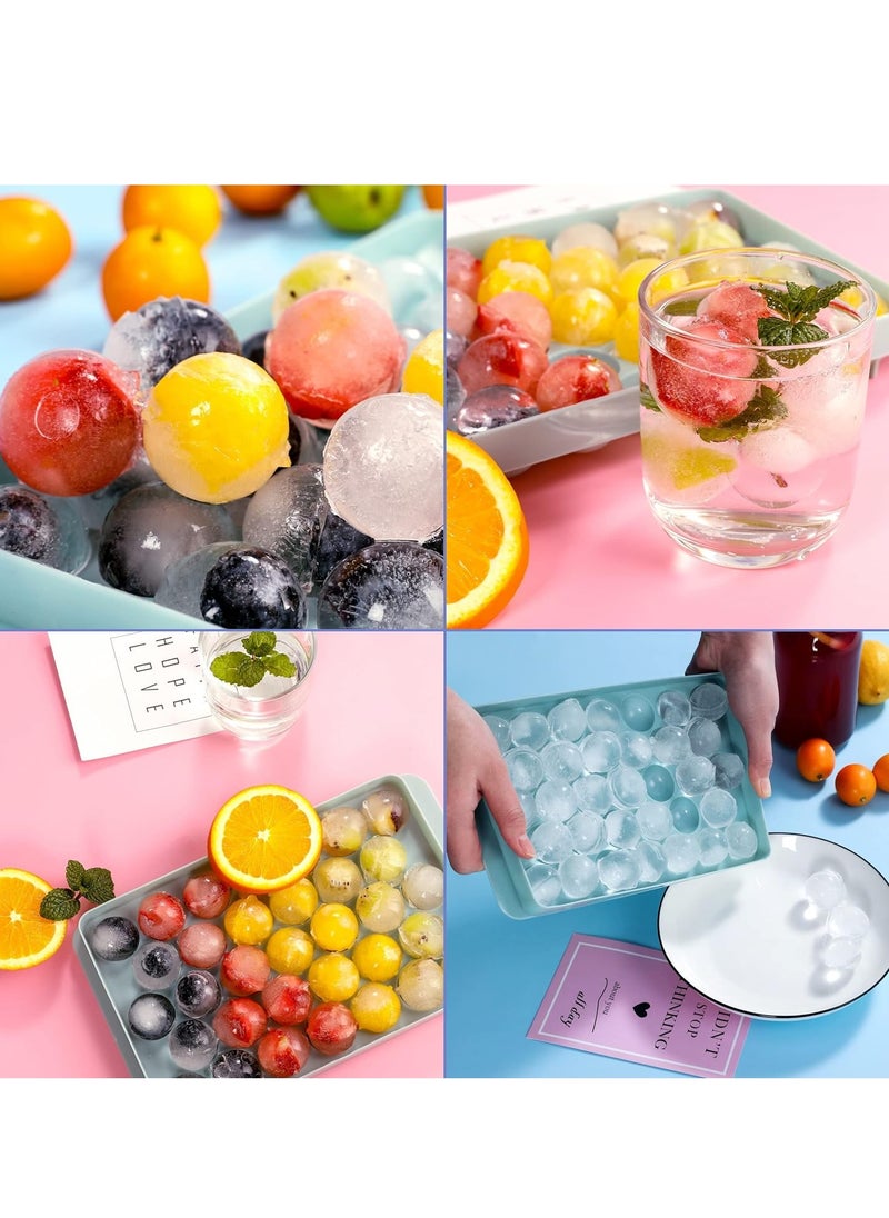 RATSAW - Round Ice Cube Tray with Lid Ice Ball Maker Mold for Freezer with Container Mini Circle Ice Cube Tray Making Sphere Ice Chilling Soda Pop Tea Coffee - Image 1