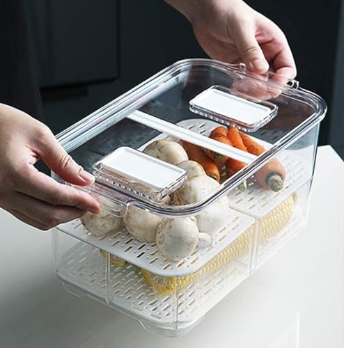 blitzlabs Refrigerator Organizer Bins Produce Saver, Stackable Freezer Bins Fresh Keeper Food Storage Containers for Fridge Freezer Cabinet Kitchen Organization -5700ML - Image 2