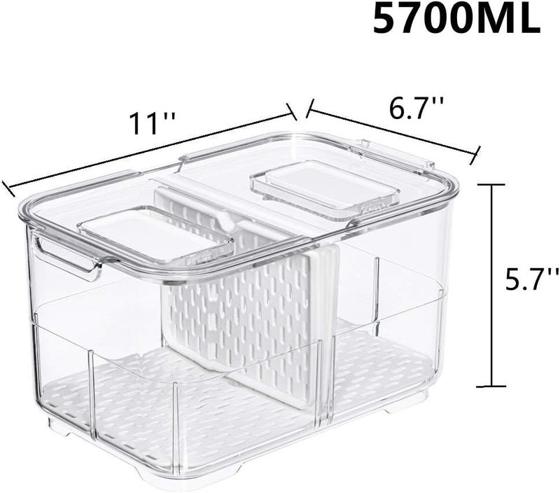 blitzlabs Refrigerator Organizer Bins Produce Saver, Stackable Freezer Bins Fresh Keeper Food Storage Containers for Fridge Freezer Cabinet Kitchen Organization -5700ML - Image 3