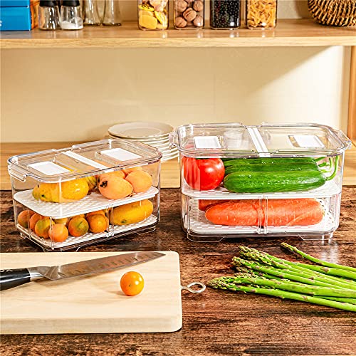 blitzlabs Refrigerator Organizer Bins Produce Saver, Stackable Freezer Bins Fresh Keeper Food Storage Containers for Fridge Freezer Cabinet Kitchen Organization -5700ML - Image 5