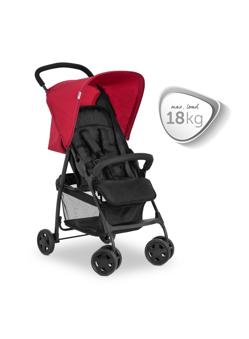 hauck Sport Pushchair, Red Super Lightweight Travel Stroller (Only 5.9Kg), Compact And Foldable, Lay Flat, With Raincover - Image 2