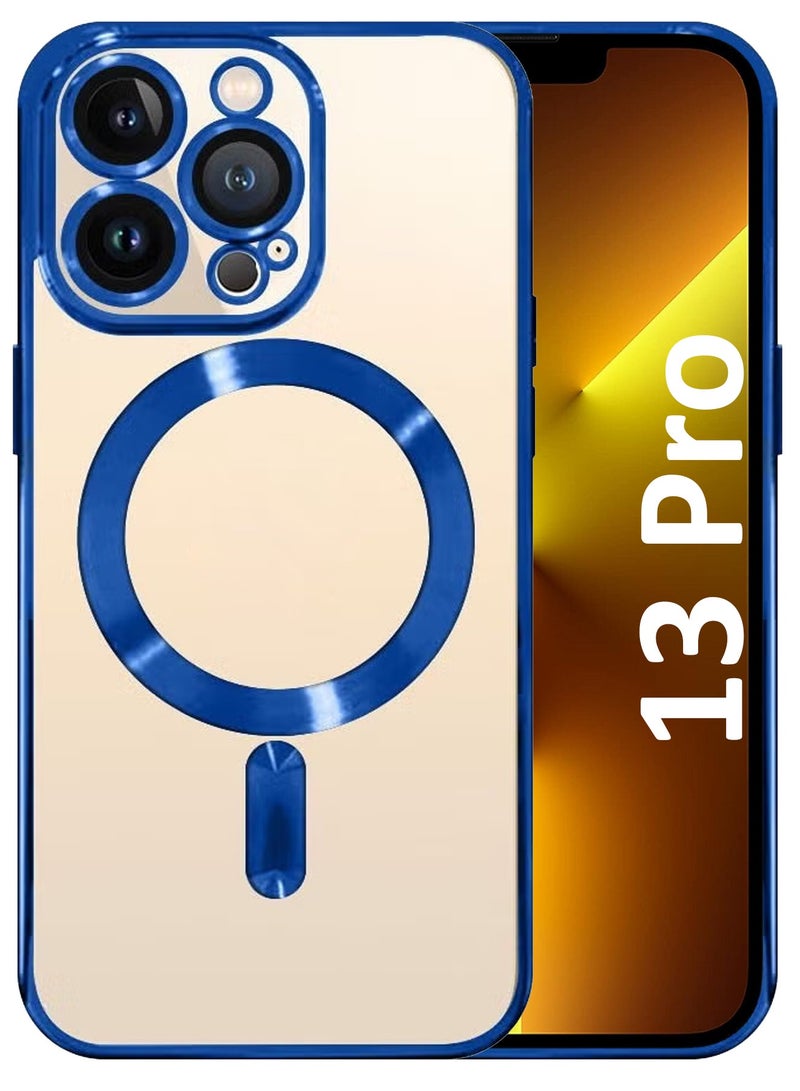 CATANES iPhone 13 Pro Clear Case with MagSafe Wireless Charging Compatible Back Cover with Electroplating Shockproof - Image 1