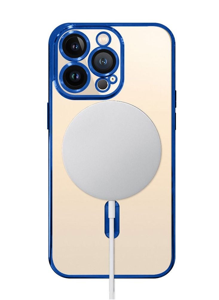 iPhone 13 Pro Clear Case with MagSafe Wireless Charging Compatible Back Cover with Electroplating Shockproof