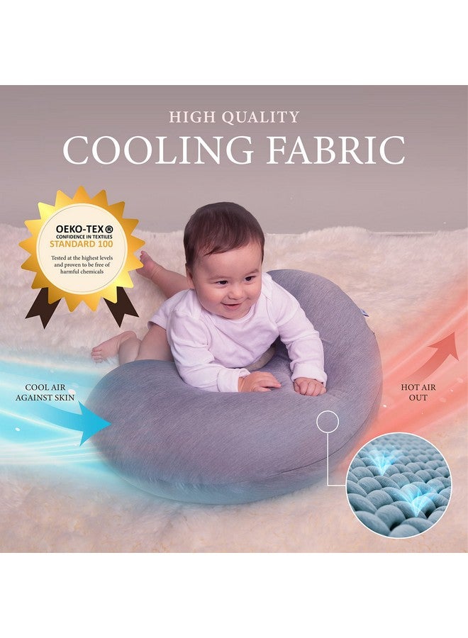 Pharmedoc Nursing Pillow for Breastfeeding - Breast Feeding Pillows for Mom - Bottle Feeding - Support for Mom and Baby - Pregnancy Maternity Pillows, Baby Shower Must Haves - Grey Cooling Cover - Image 2