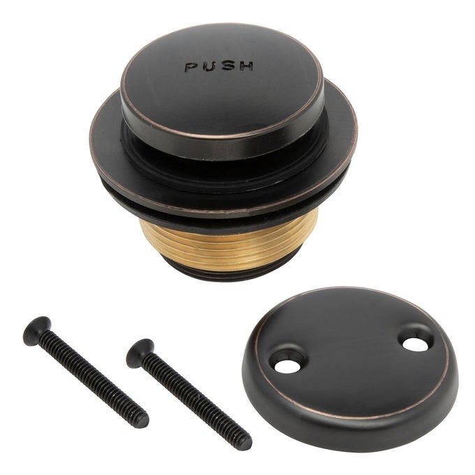 TIP TOE BATHTUB DRAIN KIT TUB DRAIN ASSEMBLY CONVERSION KIT ALL BRASS CONSTRUCTION WITH LIFT AND TURN EASY INSTALLATION OIL RUBBED BRONZE