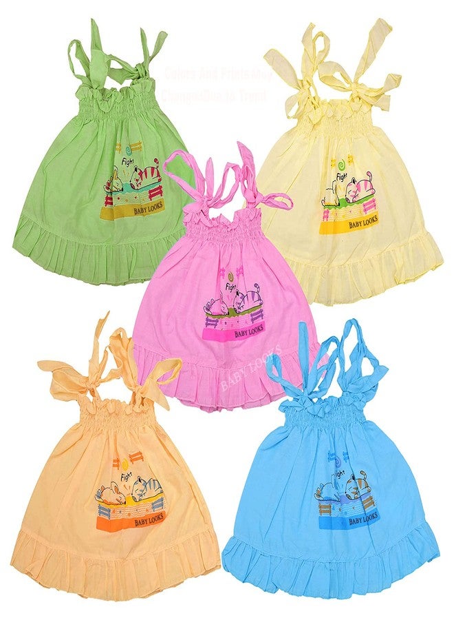 PIKIPOO New Born Baby Dress Hosiery Cotton Breathable Cloth Jabla Frock (3-6 Months, Solid) - Image 1