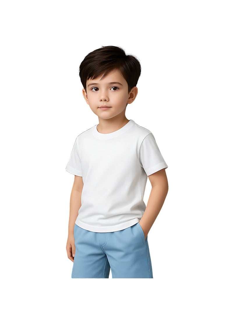 برينت شوب فور مي Printshop4me تي شيرت للأولاد برقبة دائرية 170 جرام في المتر المربع من القطن الخالص الألوان الأساسية - Image 1