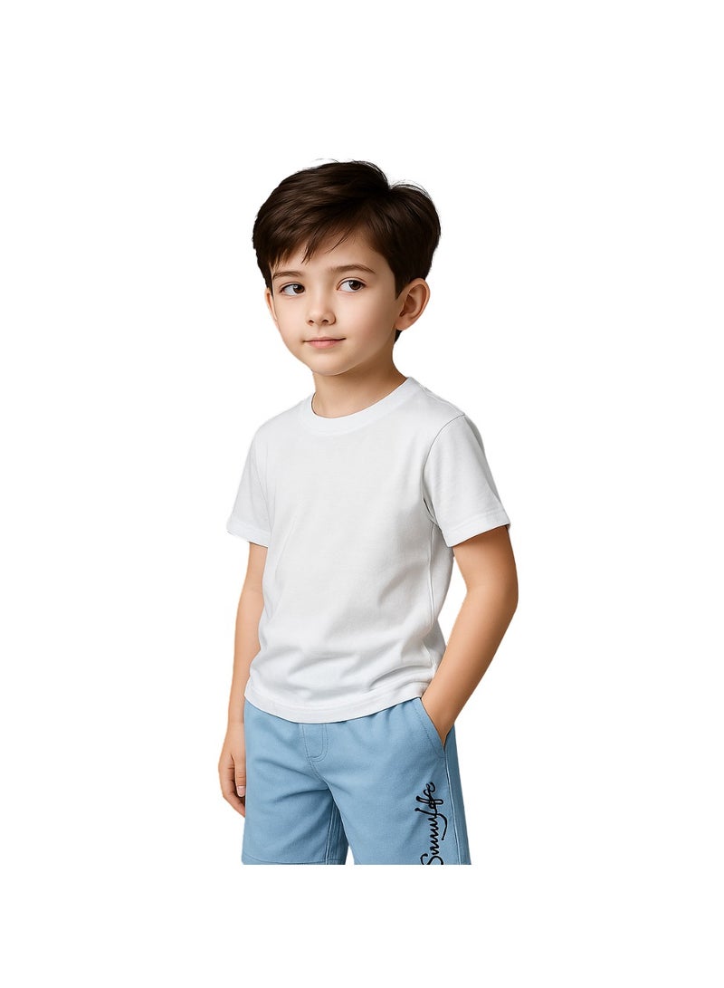 برينت شوب فور مي Printshop4me تي شيرت للأولاد برقبة دائرية 170 جرام في المتر المربع من القطن الخالص الألوان الأساسية - Image 2