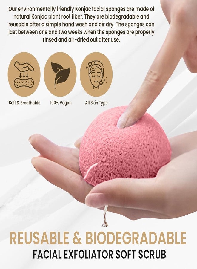 SILSTAR PROFESSIONAL 100% Natural Organic Facial & Body KONJAC Bath Sponge for Natural Glow & Softness by Detoxifying, Deep Make-Up Cleansing, Ph Levels; Good for Babies (Rose Red Clay, Pack of 1) - Image 4