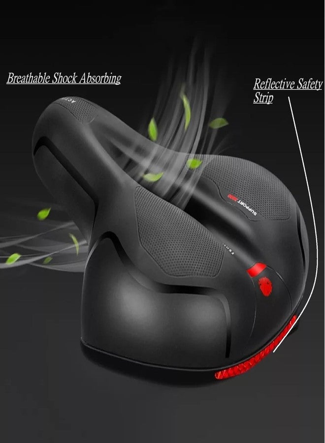 Wavva® Cycle Seat, Universal Memory Foam with Red Reflective Safety Strip, Bicycle Seat Waterproof Breathable Shock Absorbing Bike Saddle for All Bike. - Image 4