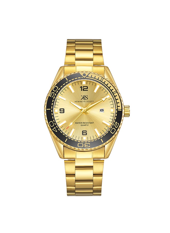 KENNETH SCOTT Men's Analog Tonneau Shape Stainless Steel Wrist Watch K23024-GBGCB - 44 Mm  - Image 1
