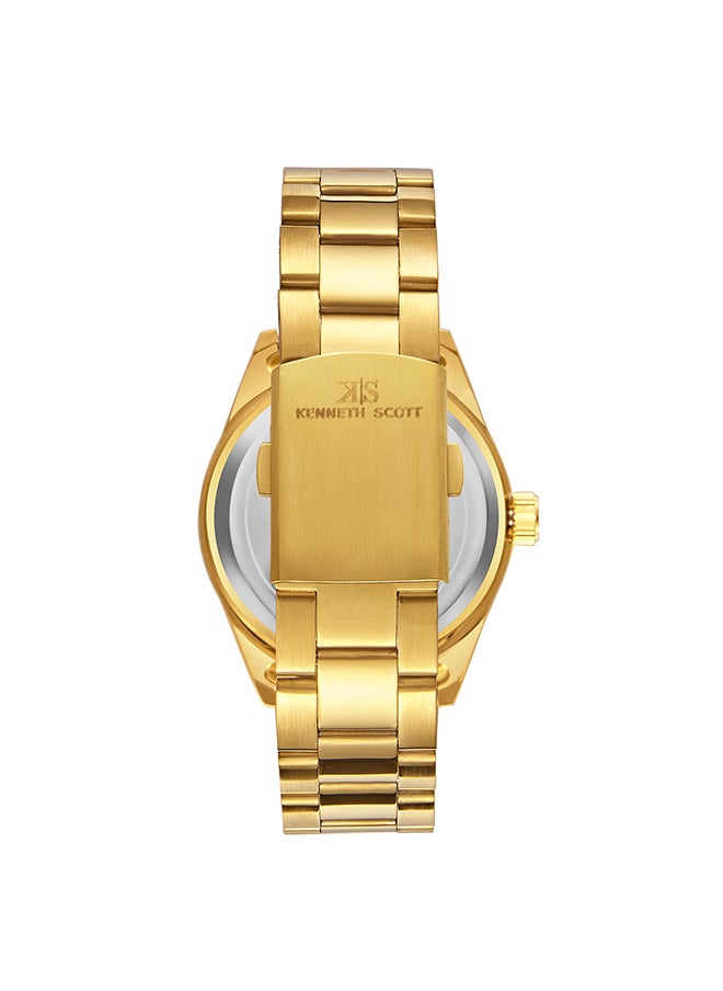 KENNETH SCOTT Men's Analog Tonneau Shape Stainless Steel Wrist Watch K23024-GBGCB - 44 Mm  - Image 3