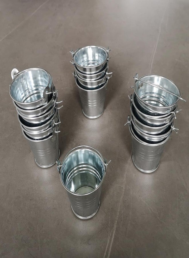 ccHuDE 10 Pcs Small Metal Buckets Unique Goody Baskets Craft Buckets Mini Tin Pails Snack Buckets with Handles for Party - Image 2