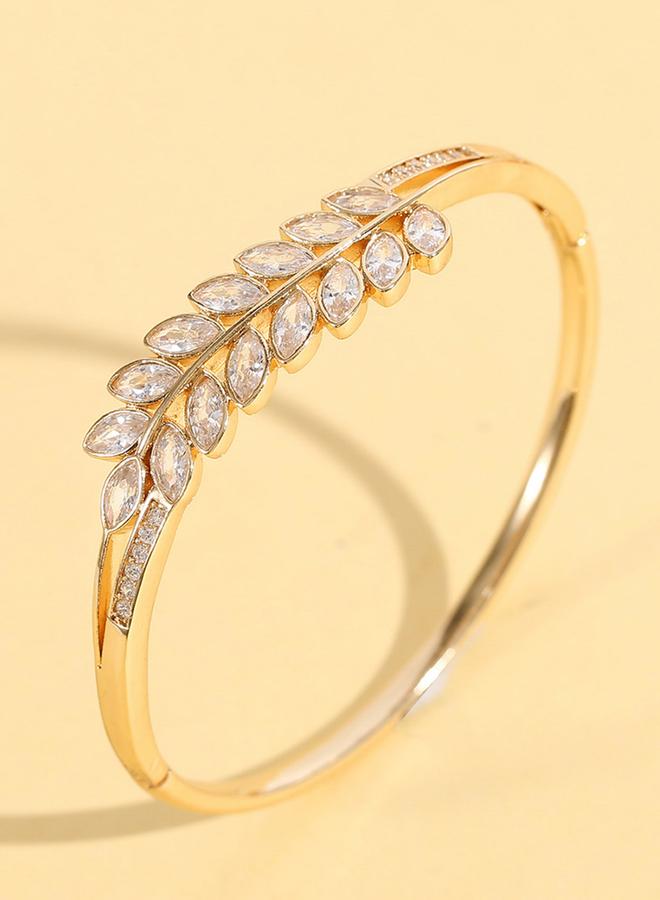 Take Two Leaf Embellished Bangle - Image 4