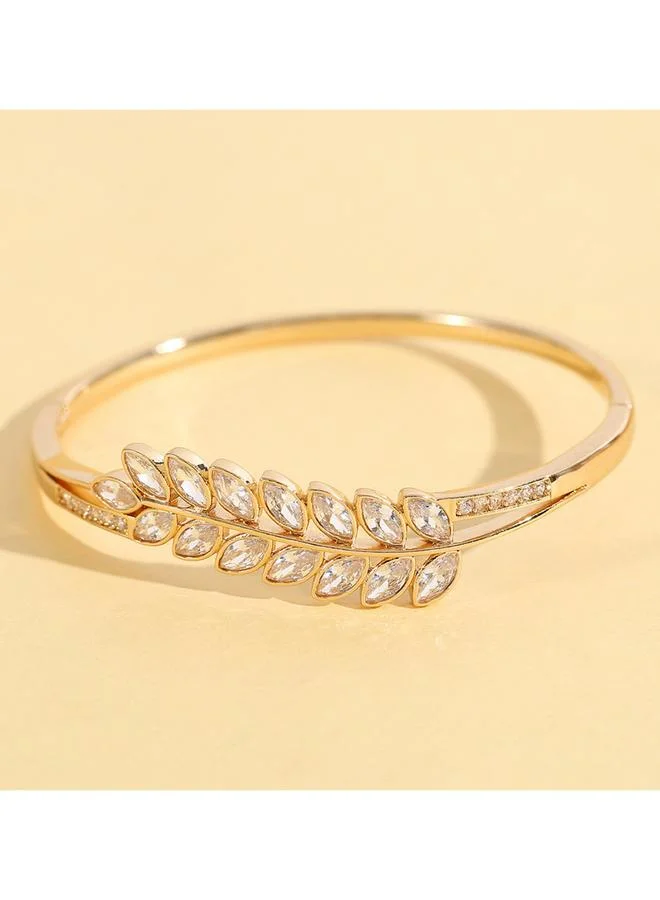 Take Two Take Two Leaf Embellished Bangle