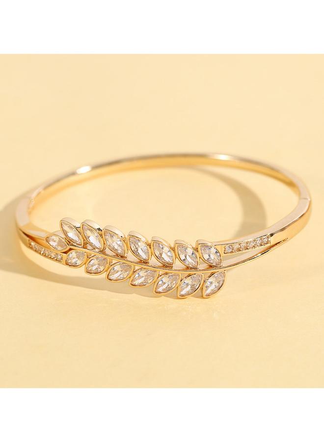 Take Two Leaf Embellished Bangle - Image 2