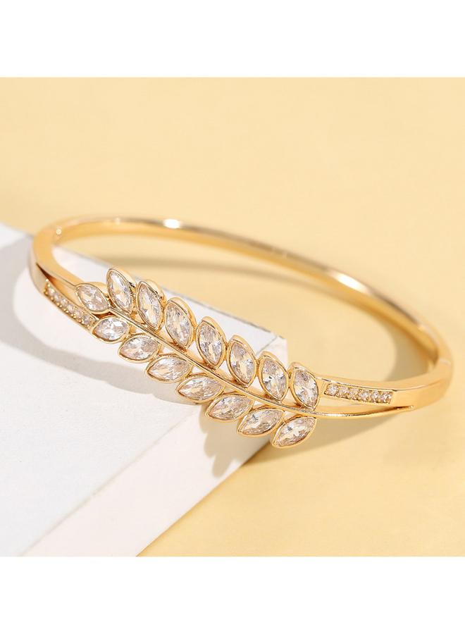 Take Two Leaf Embellished Bangle - Image 3