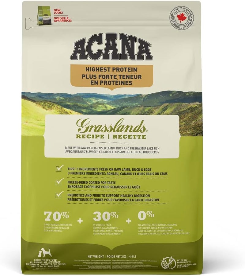acana طعام الكلاب الجاف من أكانا بنكهة المراعي - 2 كجم - Image 1
