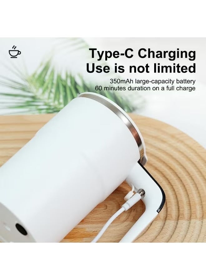 Self Stirring Mug 14oz Rechargeable Auto Magnetic Coffee Mug | White Electric Automatic Mixing Cup with 2 Stir Bars | Smart Automatic Coffee Mixer Cup | USB Rechargeable Self Stirring Cup | Waterproof Portable Coffee Mug for Coffee, Milk, Cocoa & Protein Shakes | Travel, Office & Kitchen Use | Best Gift for Coffee Lovers - Image 4