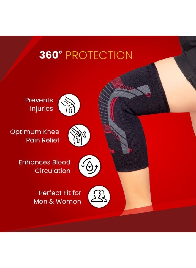 Dr. Ortho Dr.Ortho Sports Knee Cap Compression Support for Gym, Running, Jogging, Cycling Sports, Workout, Indoor & Outdoor Activities, Knee Brace, Knee Support For Knee Pain- For Men and Women - Medium - Image 3