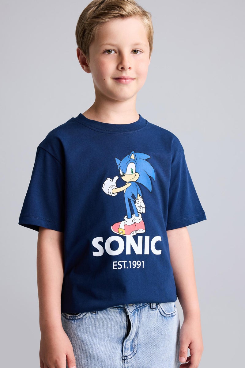 DeFacto Blue Boy Boy Sonic The Hedgehog Licensed New Regular Fit T-Shirt Casual - Image 4