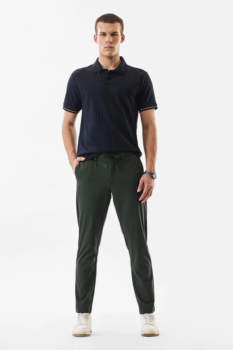 SNITCH Dark Green Stretch Trousers