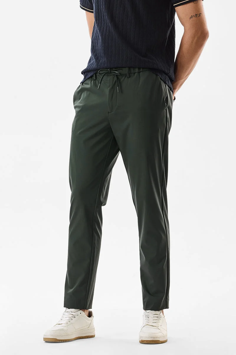 SNITCH Dark Green Stretch Trousers
