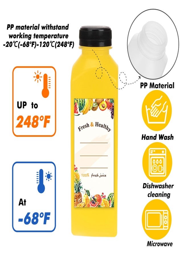SUPERLELE 30pcs 16oz PP Heat-Resistant Clear Reusable Plastic Juice Bottles with Caps Plastic Dishwasher Safe Containers with Black Tamper Proof Lids, Brush, Funnel for Juice Milk Smoothie Drinking - Image 3