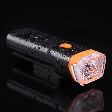 Dark Horse®USB Rechargeable 2400 mAh Cycle Light and Horn with 120DB Cycle Horn 5 Light Modes Waterproof Cycle Light 350LM Smart Sensor Cycle Front USB Light (Orange) - Image 2