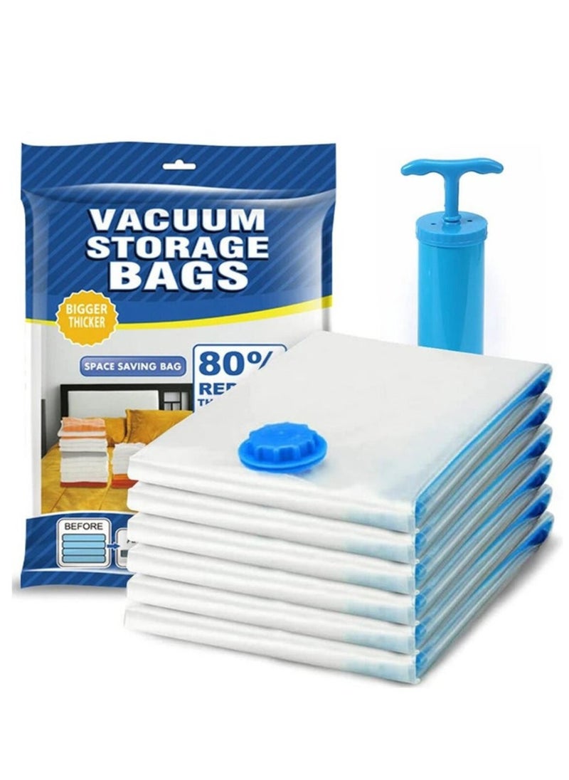 MODANOIR Modanoir Pack of 6 Vacuum Storage Bags for Bedding, Pillows, Towel, Clothes Space Saver Travel Storage Bag With Hand-Pump,Vacuum Bag Package,(50x70CM)  - Image 1