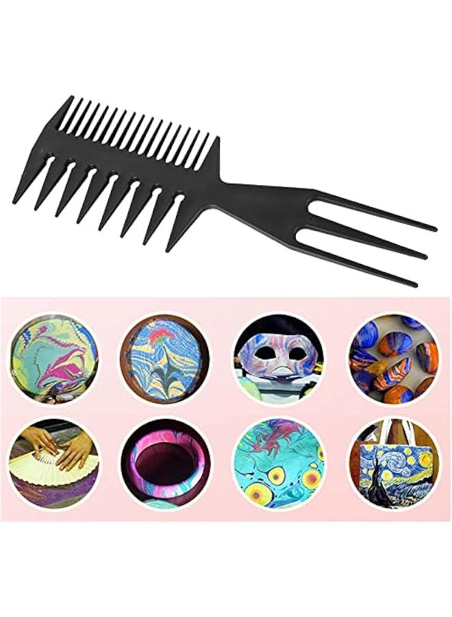 3 in 1 Art Tool Plastic Comb, Professional Paper Marbling Comb 3 Kinds of Comb Paper Marbling Art Tool - Image 2