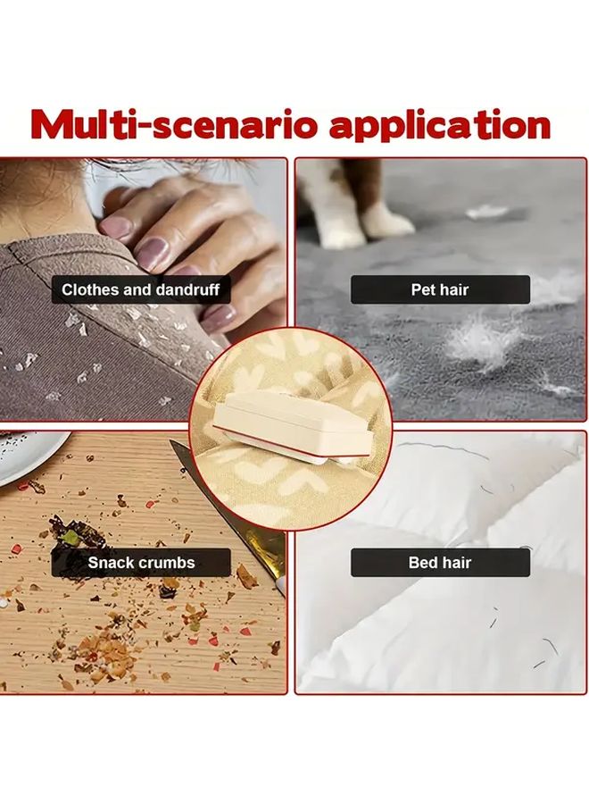 Cream White Portable Washable Lint Roller Hair Remover Travel Clothes Cleaning Tool - Image 5