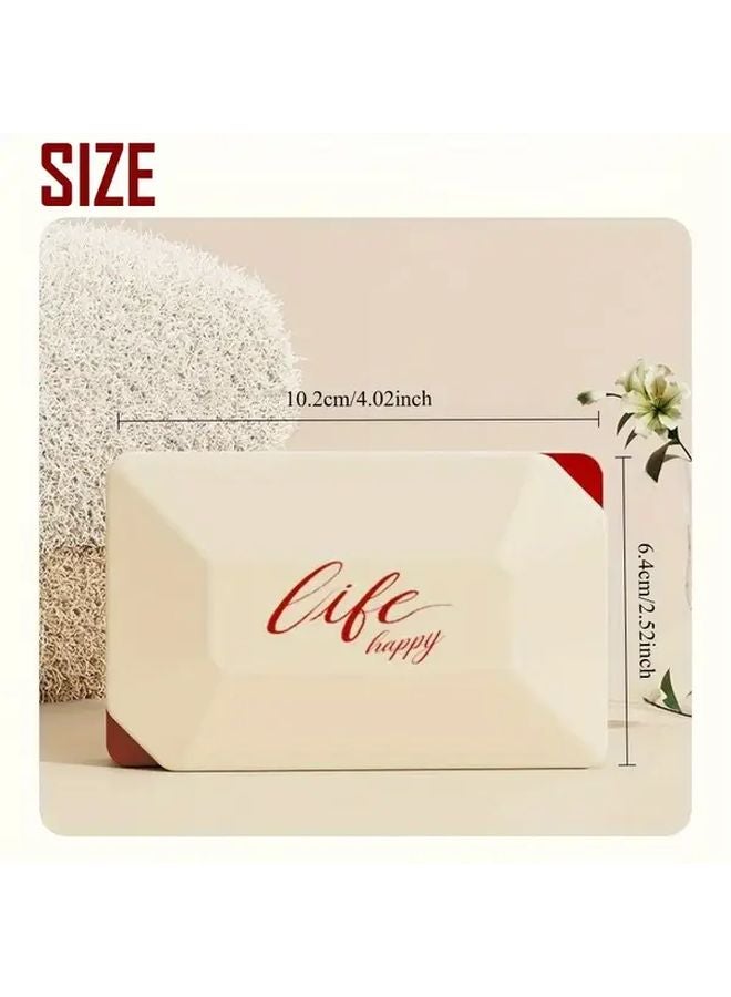 Cream White Portable Washable Lint Roller Hair Remover Travel Clothes Cleaning Tool - Image 3