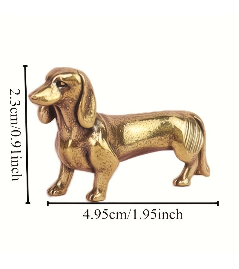 Set Of 3 Vintage Brass Dachshund Statues For Christmas Desktop Desk Home Decor - Image 3
