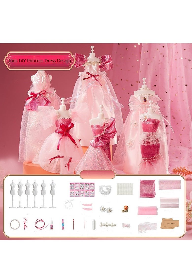 Beauenty - Kids DIY Princess Dress Design Toy Set, Creative Fashion Craft Kit Gift for Girls Ages 3-6 - Image 1
