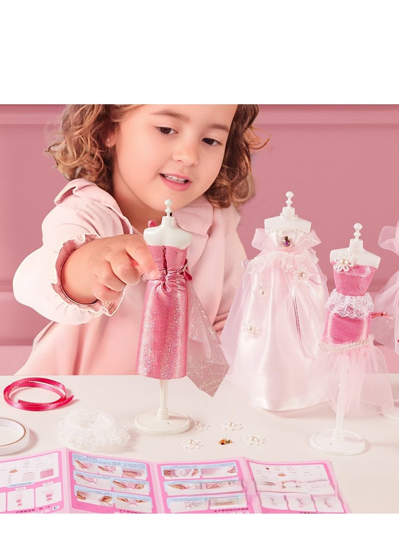 Beauenty - Kids DIY Princess Dress Design Toy Set, Creative Fashion Craft Kit Gift for Girls Ages 3-6 - Image 1