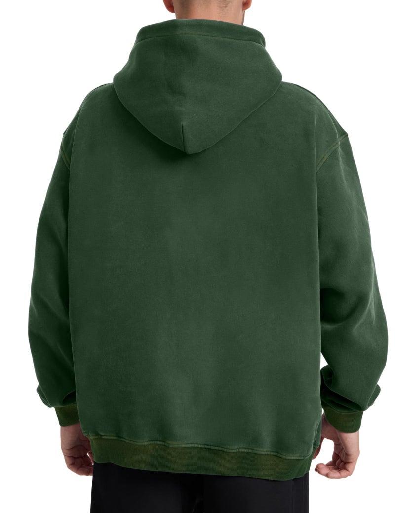 Dnzzs Acid Wash Hoodie Super Soft Sweatshirt for Mens Pullover Oversized Men's Fashion Hoodies & Sweatshirts Vintage Streetwear Green - Image 3