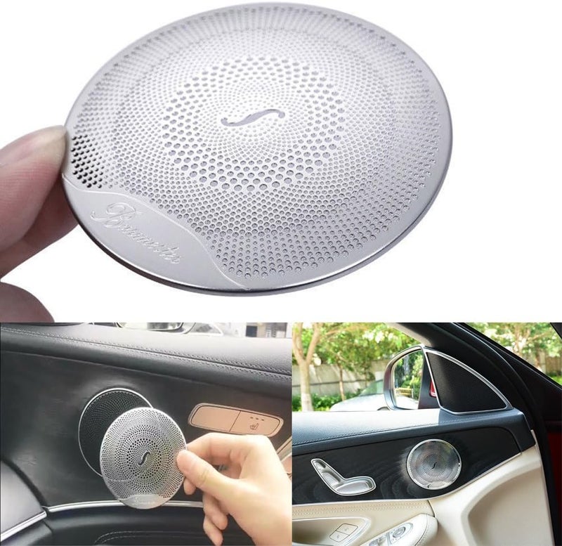 Lanyun Door Speaker Audio Player Cover Trim for Mercedes Benz (2015-2019) - Matt Silver - Image 1