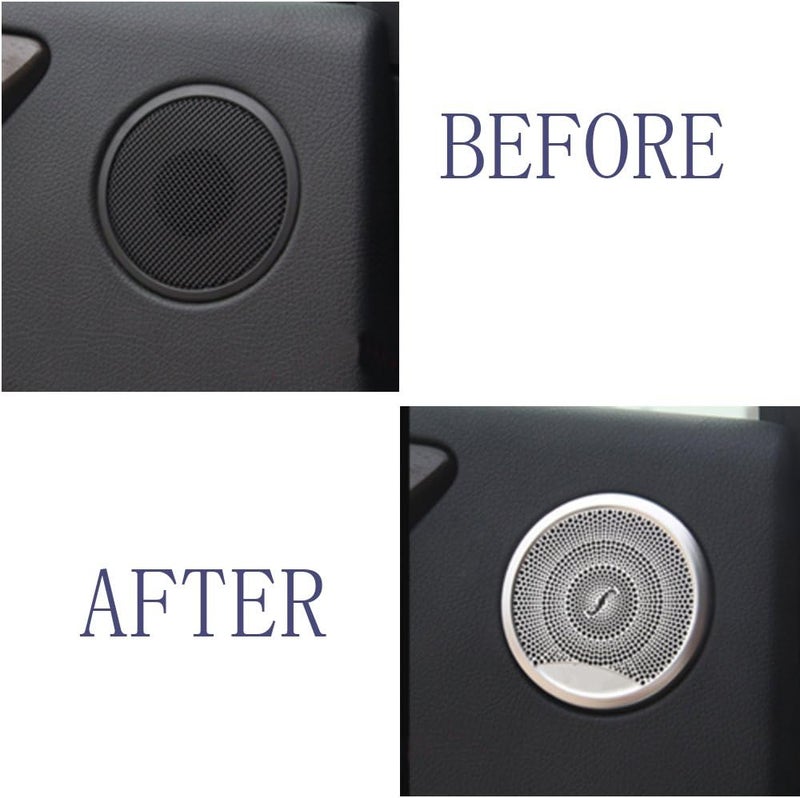 Lanyun Door Speaker Audio Player Cover Trim for Mercedes Benz (2015-2019) - Matt Silver - Image 3