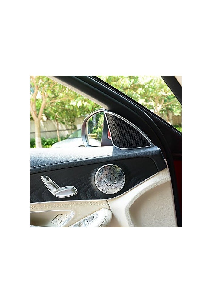Lanyun Door Speaker Audio Player Cover Trim for Mercedes Benz (2015-2019) - Matt Silver - Image 5