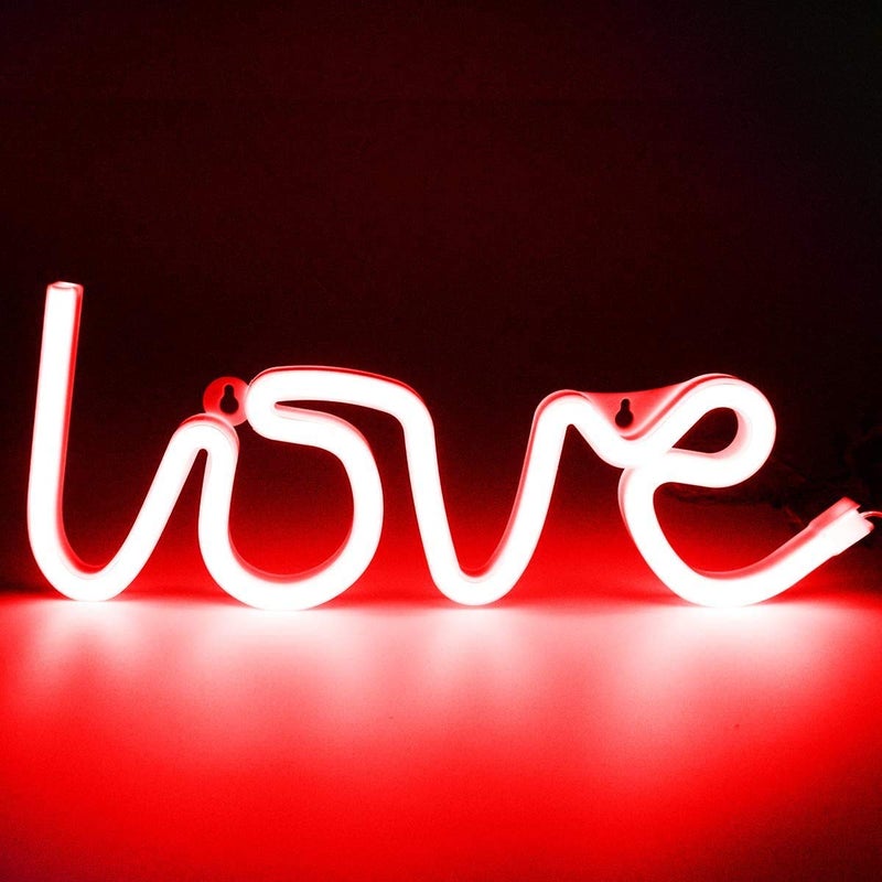 Satyam Kraft SATYAM KRAFT 1 Pc Love Design Neon LED Light for Romantic Gift Room and Home Decoration Red Color with USB Plug Valentine Decoration Item Red 1 Piece  - Image 1