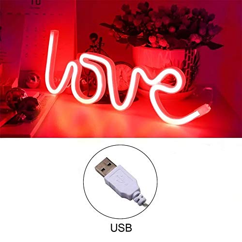 Satyam Kraft SATYAM KRAFT 1 Pc Love Design Neon LED Light for Romantic Gift Room and Home Decoration Red Color with USB Plug Valentine Decoration Item Red 1 Piece  - Image 3