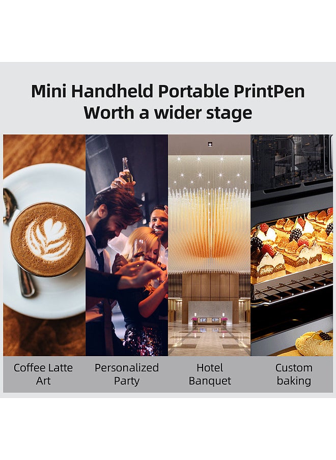 Generic طابعة لاتيه قهوة محمولة بنفث الحبر، تطبيق PrintLab للتحكم عبر شبكة WiFi، طابعة طعام صالحة للأكل، آلة رسم لاتيه قهوة، تصميم بسكويت ماكارون بنفسك  - Image 2